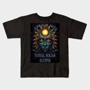 Trippy Solar Eclipse 2024 Kids T-Shirt